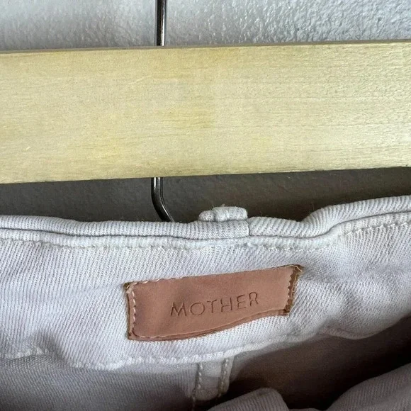 Mother Looker Dagger Lace Trim Ankle Skinny Jeans Size 26 Blush Pink High Waist